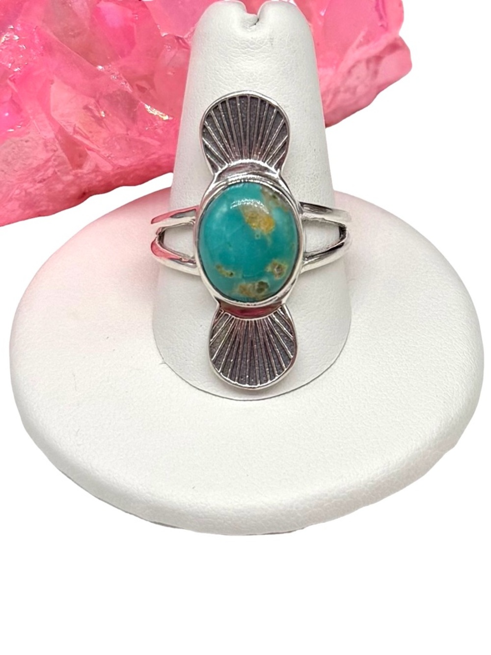 Arizona Mohave Turquoise Ring Size 9.5 Solid 925 Sterling Silver